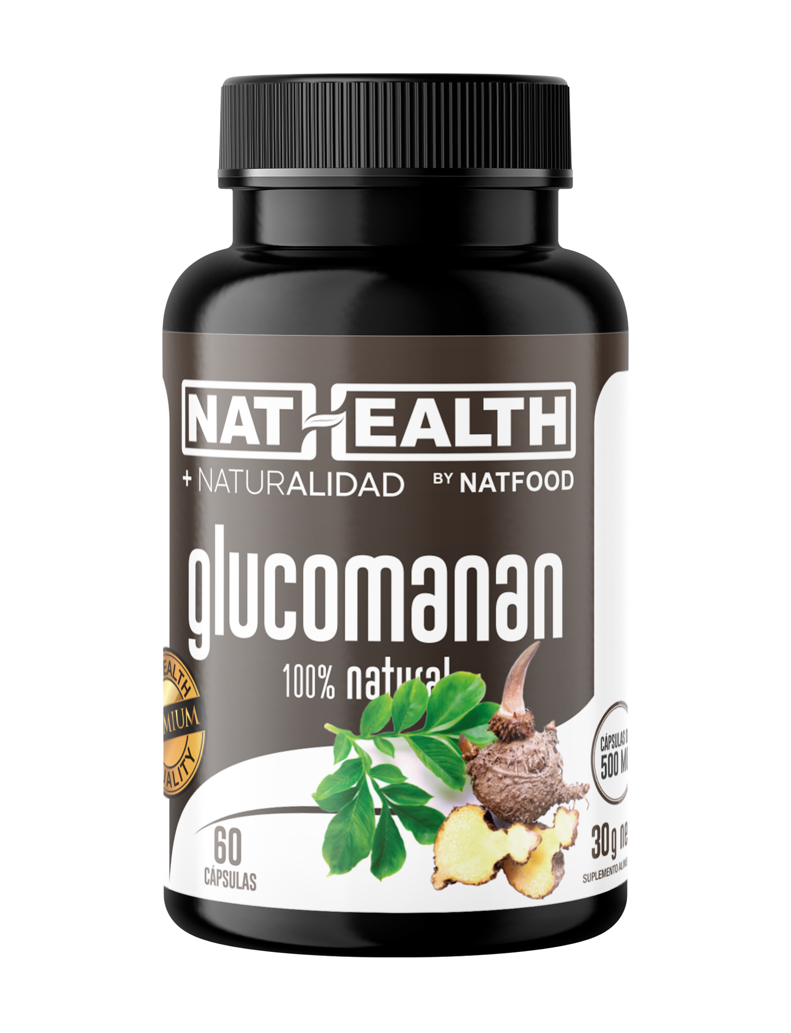Glucomanan 500 mg 60 capsulas Nathealth 1 Glucomanan 500 mg 60 capsulas Nathealth