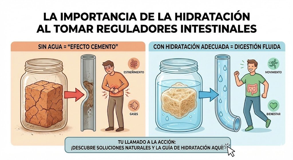 La importancia de la hidratación al tomar reguladores intestinales